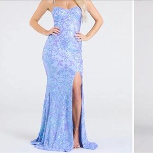 Windsor Strapless Lavender Dress with Slit